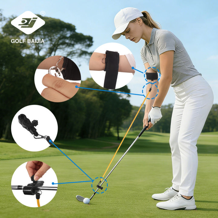 Golf Trainer Helper Golf Swing Exerciser Tension Belt Band Golf Swing Trainer Strength Trainer Action Supplies Golf Club Correct