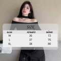 Women's crop top off the shoulder crop top cropped straps Korean fashion sexy ladies all-match. 