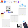 Tuya WiFi Smart Light Switch Smart Home Wireless RF 433mhz Push Button Wall Switch Via Alexa  Home Alice Smart Life App lightify. 