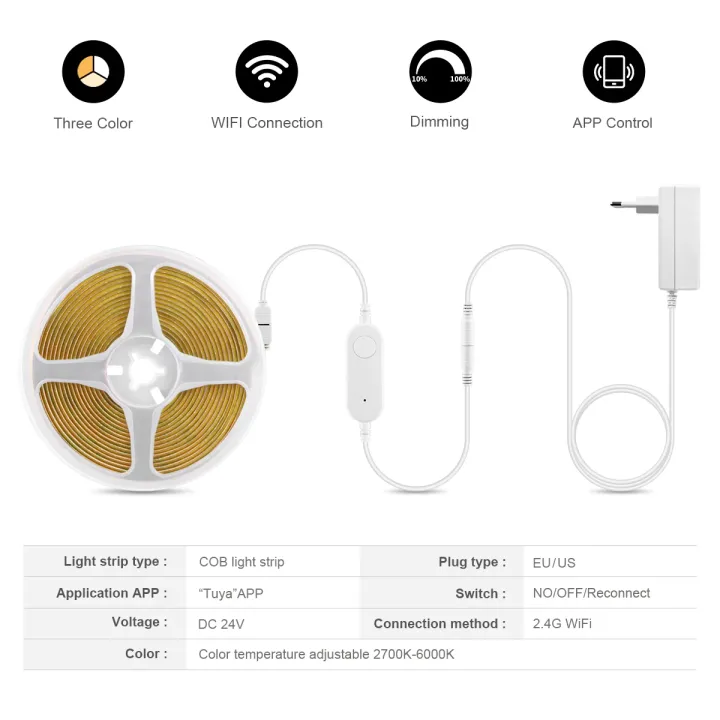 Tuya%20Smart%20COB%20LED%20Strip%20DC24V%203M/5M%20Adjustable%202700K-6500K%20Dimmable%20CCT%20Light%20Strip%20for%20Alexa/%20Home%20Works%20with%20SmartLife%20lightify%20-%20Image%205