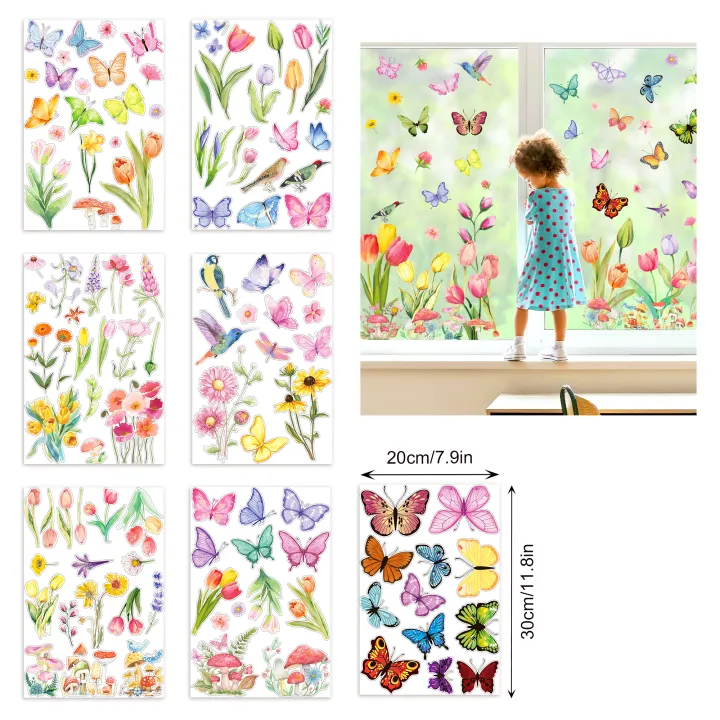 8%20Sheets%20Spring%20Cartoon%20Butterfly%20Tulip%20Floral%20Party%20Decorations%20Window%20Static%20Stickers%20DIY%20Glass%20Clings%20Party%20Backdrops%20Decals%20-%20Image%206