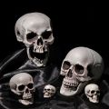 All Size Plastic Human Skull Head Skeleton Halloween Style Photo Prop Cranium Haunted House Statue Party Decor Game Supplies. 