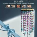 1pc Glass Suncatcher Hanging Crystal Wind Chime with Colorful Glass Bead Chains and Wooden Bead Pendant for Jewelry Making.