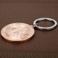Classic virtual currency design, metal keychain, gold coin commemorative coin key pendant, men's keychain, birthday gift. 