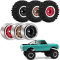 0.7 RC Crawler Tires OD 1.57'' 1/30 Soft  All Terrain Tyres Beadlock Wheels Rims for 1:30 1/32 Rock Mud Car Axial SCX30. 