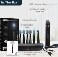 Agaro Electric ToothBrush , Model Cosmic Plus , Sonic Type , Rechageable Type , 5 Mode , 5 Brush Heads , 1 Interdental Head And Carry Case. 