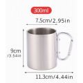 220/300ml Camping Travel Stainless Steel Cup Carabiner Hook Handle Picnic Water Mug Outdoor Travel Hike Cup Portable Mug. 