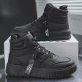 New Fashion Casual Sneakers High Top Skateboard Shoes Student Boots Men and Women Trend Wear Resistant Two-color Couples. 