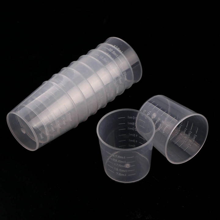 20pc 30ml Clear Plastic Liquid Measuring Cups Graduaeted Laboratory ...
