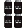 4 pack I Identify As A Water - Can Sleeve Cooler Insulated Drink Beer Hugger Coolies - for Dad from Son Daughter.