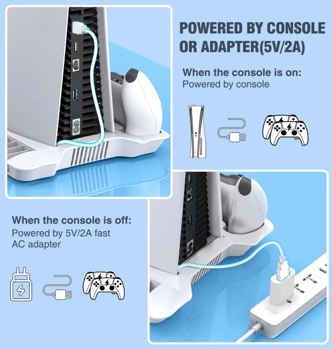 Dinofire%20S6000%20For%20PS5/PS5%20Slim%20Console%20Disc/Digital%20Vertical%20Stand%20Cooling%20Fan%20For%20Sony%20Playstation%205%20controller%20Charging%20Dock%20-%20Image%206