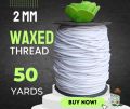 2mm White Wax-Coated Thread for Jewelry Making, Leather Craft, Bracelet, Necklace & DIY Craft Projects. 