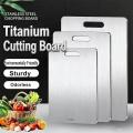 Titanium Cutting Boards for Kitchen Stainless Board 304 Steel Thickened Double Sided Food Grade Portable Fruit Meat Chopping. 