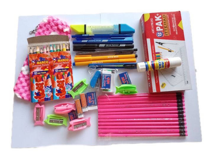 School Stationary Box which contains all stationary items for kid's