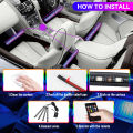 Car Neon LED Interior Ambient Foot Strip Light For Tesla Back light Remote App Music Control Auto Decorative Lamp Accessories. 