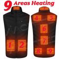 28/9 Areas Heated Vest Men Jacket Heated Winter Womens Electric Usb Heater Camping Jacket Man Thermal Vest Body Warmer Coat 6XL. 