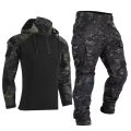 Paintball Suits Work Clothing Uniform Multi Pockets Combat Camo Shirts with Hood Cargo Knee Pads Pants Hunting Clothes.