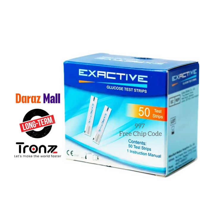 Exactive Vital Test Strips 50 (2x25) (Free 997 Chip Code) With 12 to 18+ Months Expiry Time by TRONZZ.com