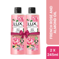 Lux Body Wash French Rose & Almond 245ml (Bundle of 2).