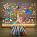LED Drawing Board Acrylic Message Board Erasable USB Drawing Board Birthday  Advertising for Creative Activities with Stand. 