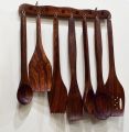 Utensils Set, Wooden Cooking Utensil Set Non-Stick Pan Kitchen Tool Wooden Cooking Spoons and Spatulas Wooden Spoons for Cooking Spoon Set of 8 (7 spoon 1 stand). 