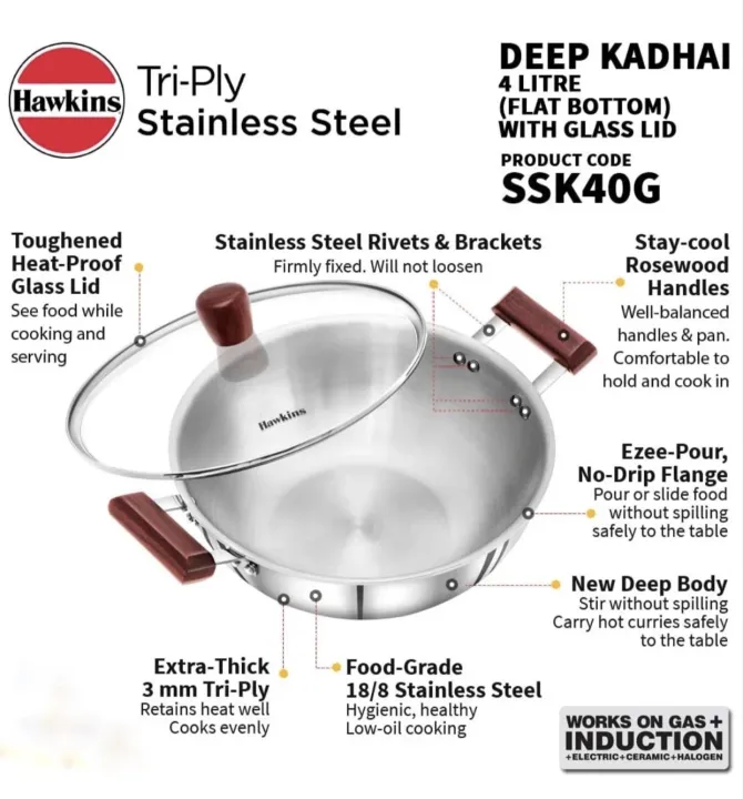 Hawkins%20SSK40G%20Tri-Ply%20Stainless%20Steel%20Induction%20Compatible%20Deep%20Kadhai%20-28cm%20/%203mm%20Thick%20-%20Image%203