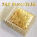 4.33x4.33cm 5/10 Sheets 24K Pure Real Gold Leaf DIY Painting Decors Arts Crafts Gilding Design Paper Party Gift Handicrafts. 