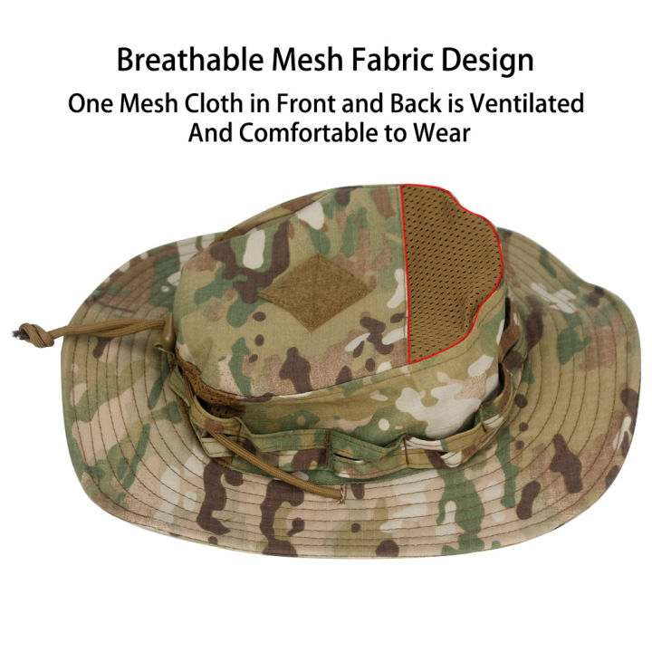 1pc/5pcs%20Camo%20Boonie%20Hat%20Sunscreen%20Breathable%20Bucket%20Hat%20Men's%20Outdoor%20Hiking%20Hunting%20Fishing%20Windproof%20Fisherman's%20Hat%20-%20Image%204