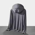 New Trendy Men's Ice Silk Sun Protection Jacket - Ultra-Thin Hooded Windbreaker with Loose Fit and Sporty Look for Men UPF 50+.