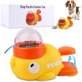 Pet Treat Dispenser-Interactive Dog Toys, Anti Gulping Duck Slow Feeder,cat Dog Treat Dispensing with Button,for Dogs Training. 