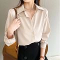 Black Chiffon Shirts For Women Spring NEW Solid Long Sleeve Shirts Korean Fashion Ladies Blouse Simple Female Clothing Tops. 