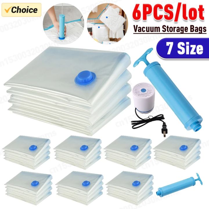 Vacuum Bag With Valve & Pump for Clothes Storing Large Plastic Compression Empty Bag Travel Accessories Storage Contain