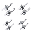 Universal Toilet Seat Hinges Zinc Alloy Replacement Kit Heavy Duty Toilet Lid Hinge Set Bathroom Accessories Repair Parts Fits M.