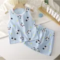 Children's clothing, shirt, handle + shorts, sleeveless shirt, cotton fabric. C20. 