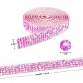 1Yard Self Adhesive Crystal Rhinestone Sticker Diamond Ribbon DIY Sticker Rhinestones Arts Crafts Car Phone Decoration 4 Rows. 
