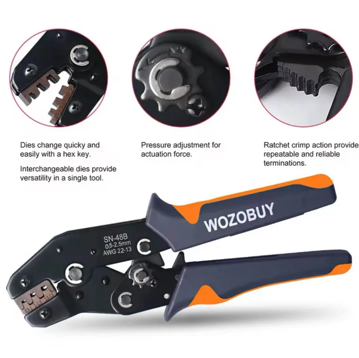 WOZOBUY%20SN-48B%20Pin%20Crimping%20Tools%202.8/4.8/6.3mm%2022-13AWG%20Crimper%200.5-2.5%20mm%C2%B2%20for%20Car%20Terminals%20Sets%20Wire%20Electrical%20Hand%20Tools%20-%20Image%204