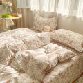 High Quality Cotton Luxury Floral Style Bedding Set 100% Cotton Duvet Cover Set 1 Duvet Cover 2 Pillow Shams Single/Double/King. 