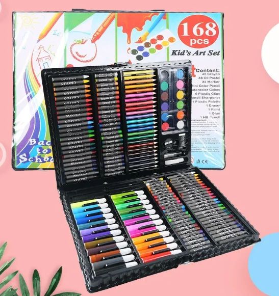 168/150%20pcs%20colouring%20kit,%20Painting%20&%20Drawing%20Art%20Box%20consits%20Oil%20pastels,%20Crayons,%20%20Pencil%20colours%20,%20Markers%20,water%20colours,%20paper%20pins%20,%20sharpner%20etc%20kids%20multifunctional%20box%20set%20creative%20school%20gift%20stationery%20-%20Image%202