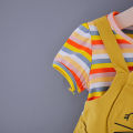 Newborn Baby Clothing Summer Color Stripe Cotton Baby Dress Cute Round Neck 6 Month - 24 Month. 