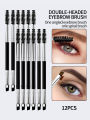 Eyebrow Brush Eyelash Comb makeup brushes Dual Ended Angled brush Spoolie brush 2 in 1 Lash eyebrow brush set makeup tool. 