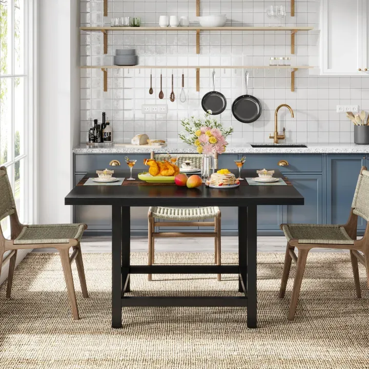Dining%20Table,%20Rustic%20Square%20Kitchen%20Table%20for%204%20Person,%20Customizable(Customized)%20-%20Image%202