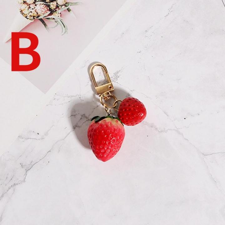 1PC%20Strawberry%20Red%20Heart%20Keychain%20Keyring%20for%20Women%20Girl%20Jewelry%20Simulated%20Fruit%20Cute%20Car%20Key%20Holder%20Keyring%20bag%20decoration%20-%20Image%203