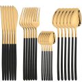 24pcs Western Cutlery Set Stainless Steel Christmas Dinnerware Set Fork Knife Spoon Tableware Set Flatware Set Silverware Set.