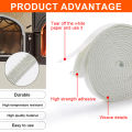 10/15mm Fireplace white Sealing Rope Wood Burning Stove Door Self-Adhesive Fiberglass Sealing Cord Replacement Black Gasket Tape. 