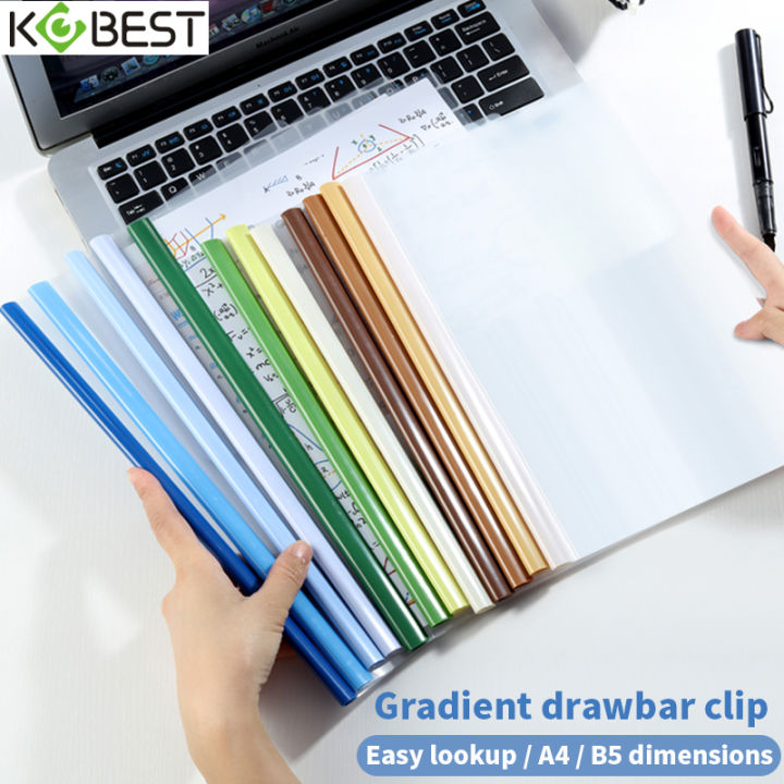 8Pcs Set A4 Transparent Drawing Rod Clip Student Office Supplies Large Capacity Leaflet Folder