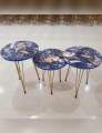 1 Piece / Set of 3 Round Coffee Table High Gloss Nesting End Tables - Round Wood Stacking Coffee Side Accent Tables with Metal Legs for Living Room, Home Office, Nightstands for Bedroom, Sturdy Easy Assembly - 3 Piece Modern Nesting Table Living Room. 