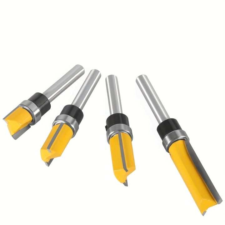 1/3/4PCS%201/4"%20Shank%20Flush%20Trim%20Router%20Bit%20Set%20-%20Double-Edge%20Bearing%20Cutter%20for%20Extended%20Length%20Woodworking%20-%20Image%203