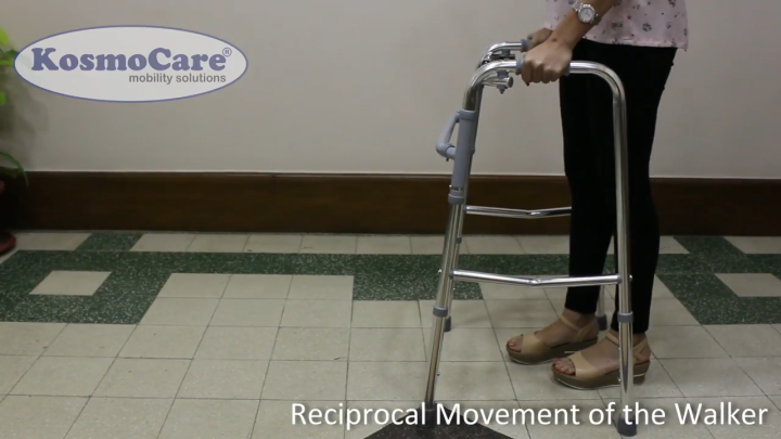 Folding Walker with wheel Portable Light Weight Height Adjustable Foldable Walker for Men Women Adults Patients & Old age People