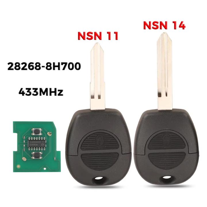 Jingyuqin 433MHz 28268-8H700 For Nissan Patrol Navara X-Trail Serena Primera Micra Almera ID46 Chip Control Remote Car Key Fob
