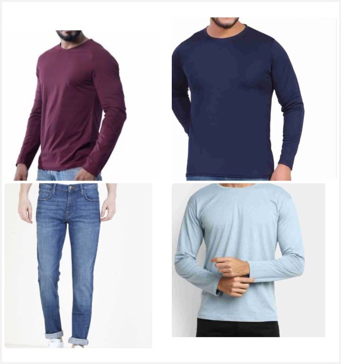 Man's 4 Piece Combo Denim 1 Full Sleeve T-shirt 3